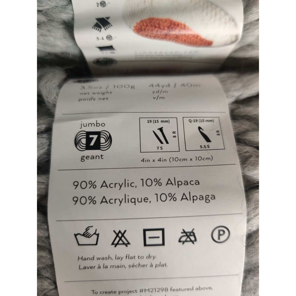 Touch Of Alpaca Thick & Quick Lion Brand Yarn Jumbo 7 Cement 3 pack Lot - Picture 9 of 11